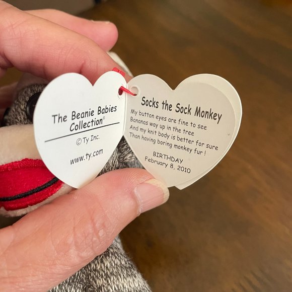 Ty ❤️ Beanie Baby Socks The Sock Monkey EXCLUSIVE RARE RETIRED BABIES - Picture 3 of 6